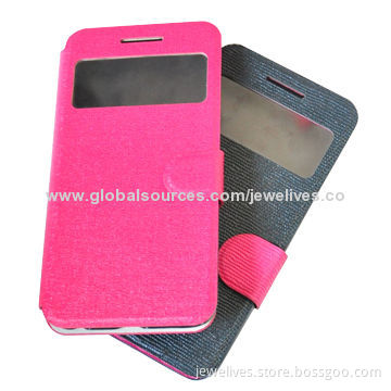 PU Leather Case with Plastic Back Cover & Screen Display Window for iPhone 6New